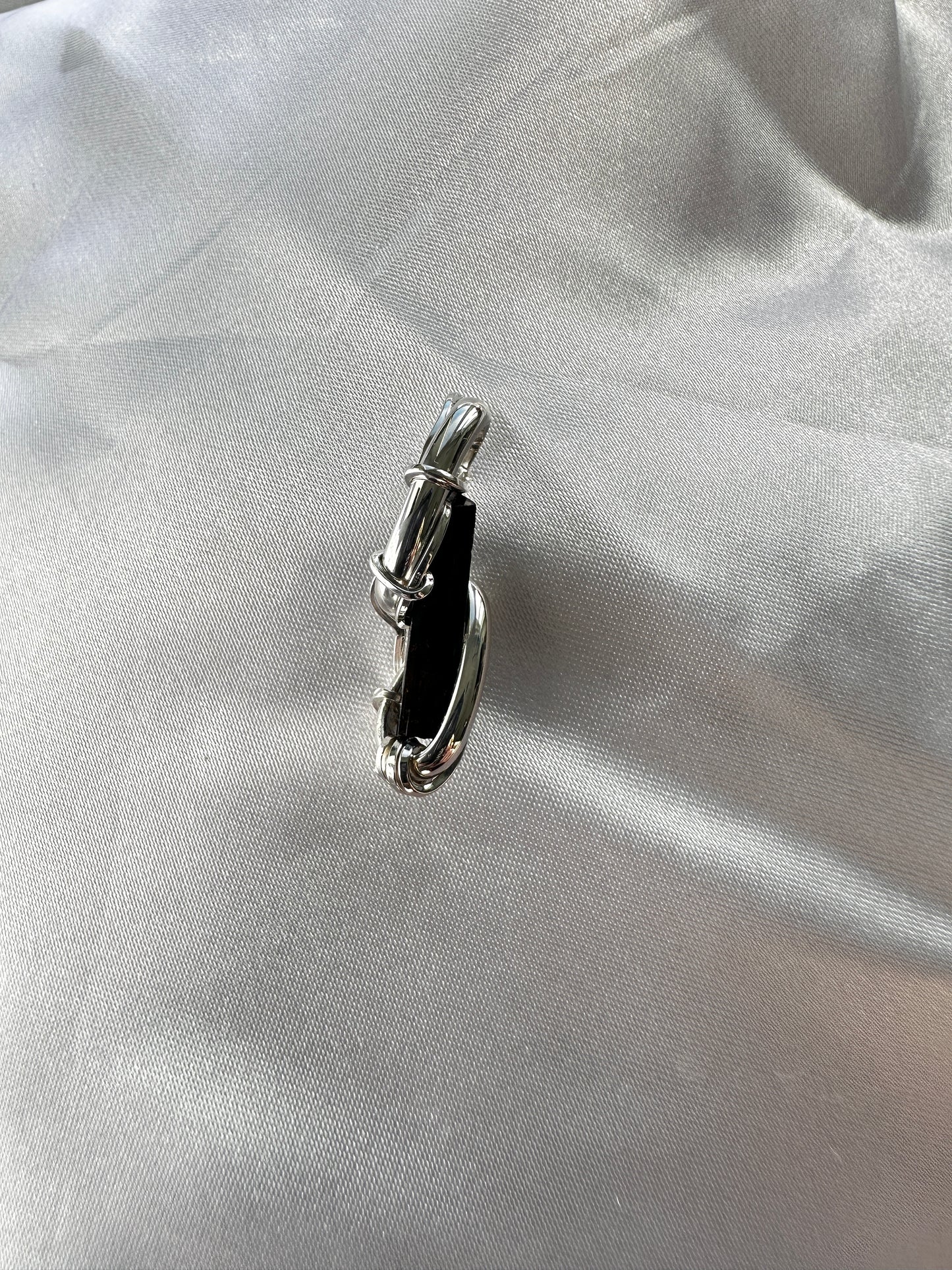 Tourmaline Mini Pendant. Argentium Silver
